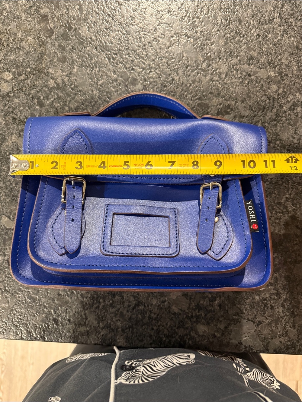 Cobalt Blue Women's Satchel with Top Handle and Crossbody Strap - Picture 8 of 10